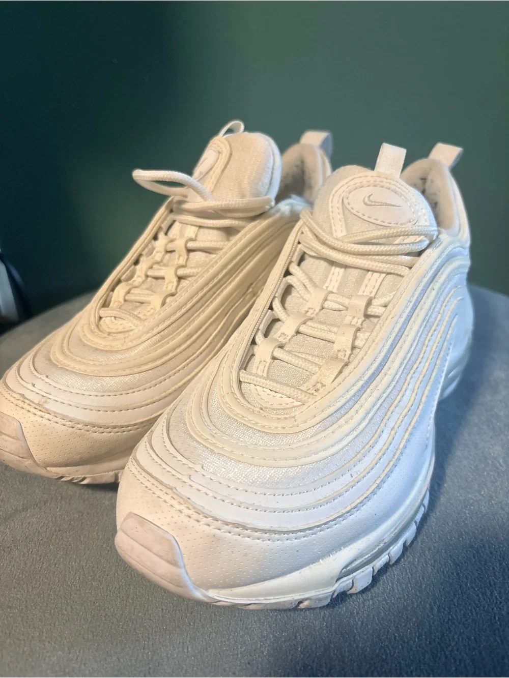 Kids 5.5Y Air Max 97 Triple White Sneakers
